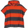     RUUM Rugby Stripe Poncho Red Gray (L310T15504) Size XL 14